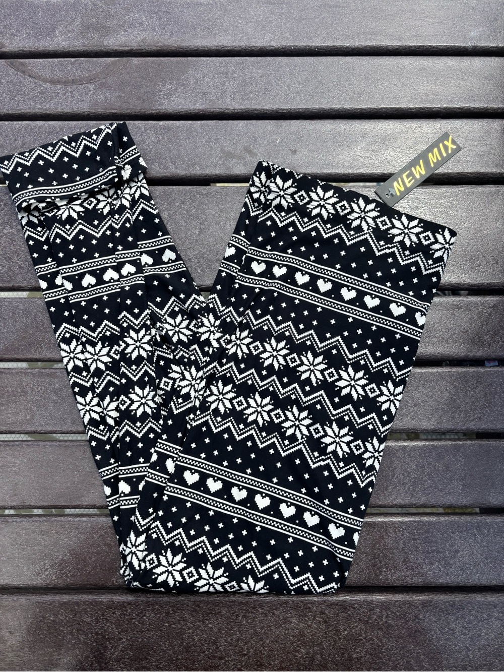 New Mix Black & White Fair Isle  Leggings